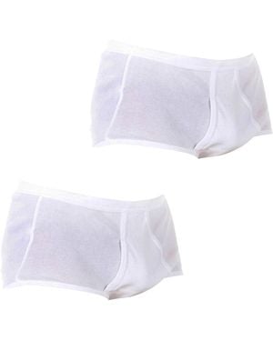 Abanderado Pack Of 2 Classic Briefs With Side Opening, Model As02335 For - White