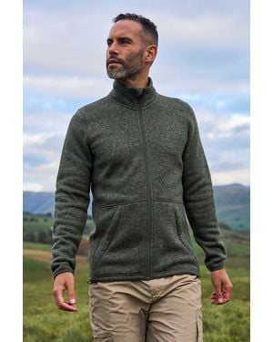 Mountain Warehouse 'Idris Ii' Fleece Jacket With Side Pockets Full Zip Breathable Coat - Green