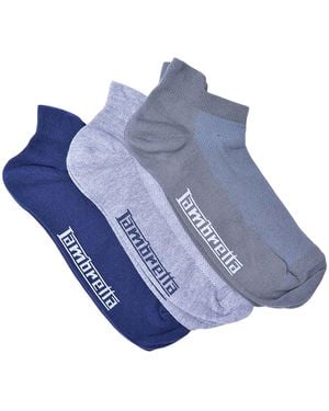 Lambretta Trainer Socks (Pack Of 3) /Khaki/ Marl) - Blue