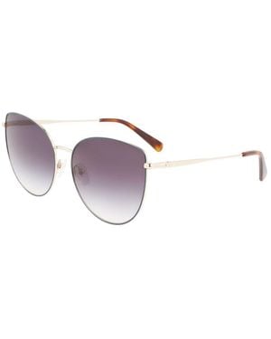 Longchamp Gold Metal Sunglasses - Purple