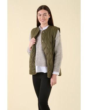 Harvey & Jones Diamond Quilted Gilet Nylon - Natural