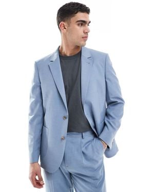 ASOS Slim Cotton Blend Suit Jacket - Blue
