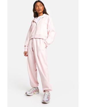 DSGN Studio Embroidered Cuffed Oversized Jogger - Pink