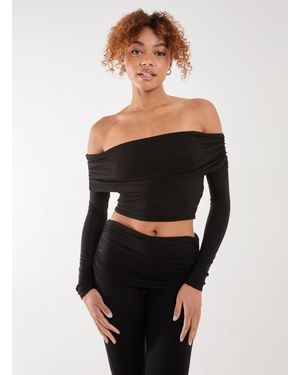 Pink Vanilla Off The Shoulder Lounge Top - Black