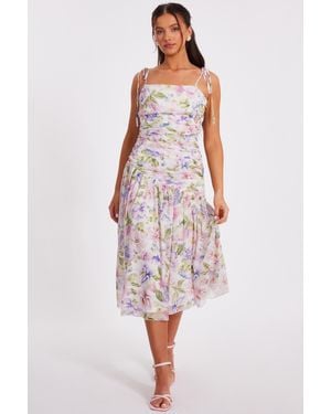 Quiz Petite Chiffon Floral Midi Dress - Red