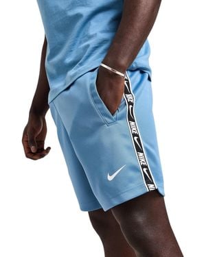 Nike Shorts Repeat Fleece Cotton Holiday Half Trousers Sportswear - Blue