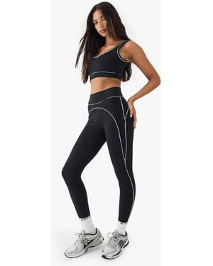 DSGN Studio Sculpt Contrast Piping Sports Legging - Blue