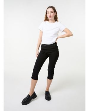 Pink Vanilla Capri Trousers With Belts - White