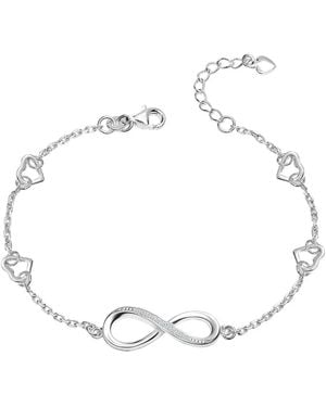Bibei Adjustable Bracelet With Infinity Heart Charms - Metallic