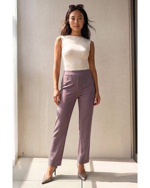 Roman Petite Straight Leg Ponte Stretch Trouser - Natural