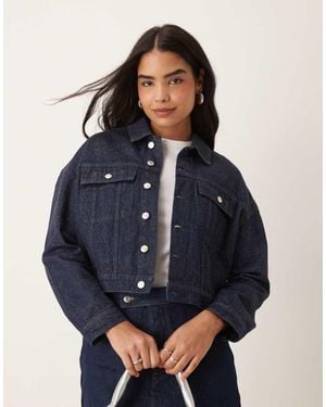ASOS Denim Western Jacket With Glitter - Blue