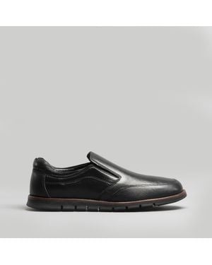 Dr Keller Adonis Leather Slip On Shoes - Black