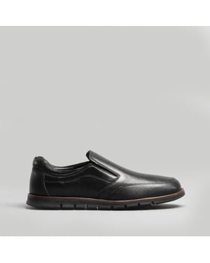 Dr Keller Adonis Leather Slip On Shoes - Black