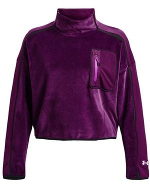 Under Armour Damestop Ua Journey Fleece Mock Neck In Paars