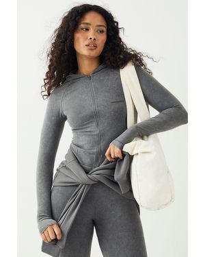 DSGN Studio Sport High Contour Washed Seamless Zip Through Jacket - Grey