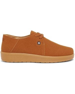 Lambretta Panda Low Top Lace-Up Trainers - Brown