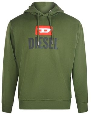 DIESEL New D Logo Hoodie Cotton - Green