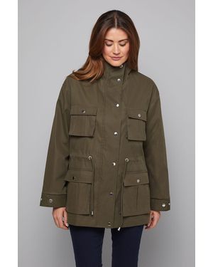 Wallis Utility Pocket Drawstring Coat - Brown