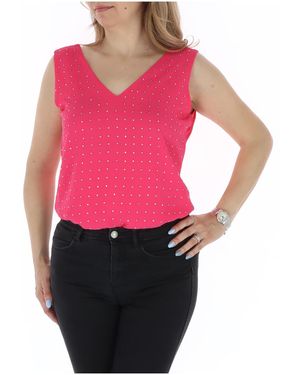 GAUDI Sleeveless Rhinestone Top - Pink