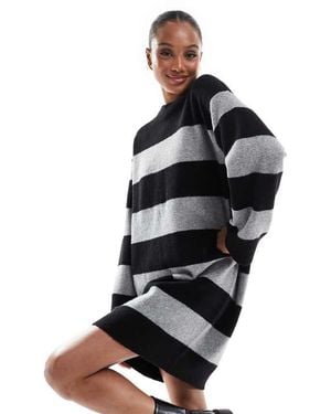 ASOS Design Crew Neck Mini Dress With Wide Cuff - Black