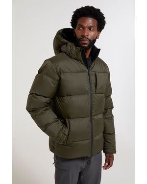 Mountain Warehouse 'Frost' Padded Down Jacket Water Resistant Warm Hooded Puffer Winter Coat Polyamide - Green