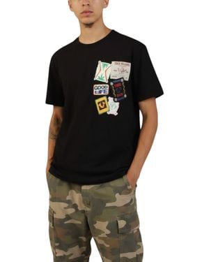 TRUE RELIGION 108765 T Shirts Resort Patches Crew Neck Summer Sports Tee - Black