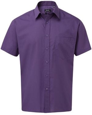 PREMIER Short Sleeve Poplin Shirt - Purple