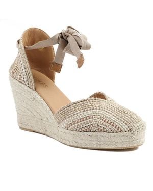 Jones Bootmaker Alyssa Wedge Espadrille Sandals - Metallic
