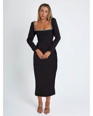 Odd Muse The Ultimate Midi Pearl Dress - Black