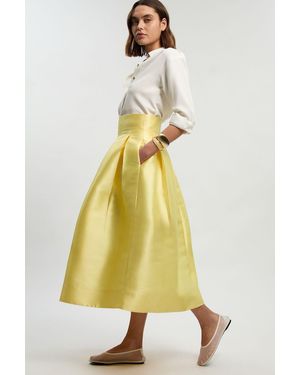 Karen Millen Twill Woven Prom Maxi Skirt - Yellow