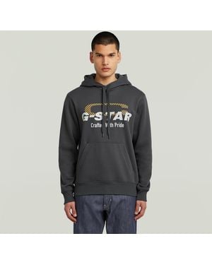 G-Star Logo Hooded Jumper - Black