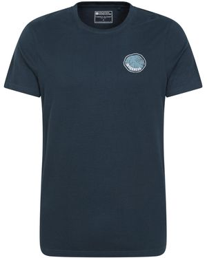 Mountain Warehouse Inverness Tree Ring Print T-Shirt Breathable Everyday Casual Tee Cotton - Blue