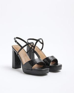 River Island Slingback Sandals Wide Fit Platform Pu - White