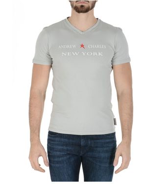 Andrew Charles by Andy Hilfiger T-Shirt Short Sleeves V-Neck Kenan - Grey