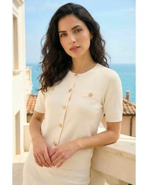 D.u.s.k Buttoned Knit Top - Natural