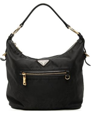 Prada Pre-Owned Tessuto Shoulder Bag - Black