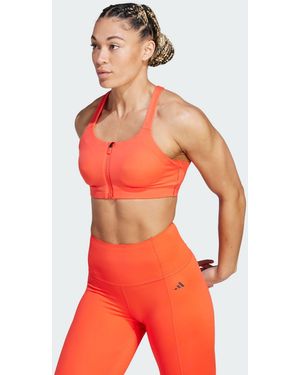 adidas Originals Tlrd Impact Luxe High-Support Zip Bra - Orange