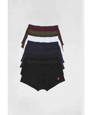 Brave Soul Pack Of 7 Boxers With Embroidery Detail - Black