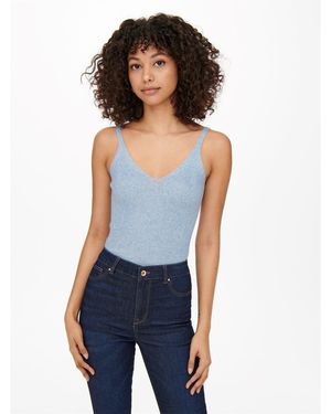 ONLY V-Neck Slim Fit Tank Top - Blue