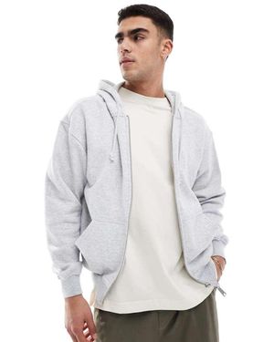 Cotton On Box Fit Zip Up Hoodie - White
