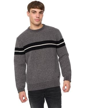Crosshatch Roundall Chenille Knitted Jumper Marl) - Grey