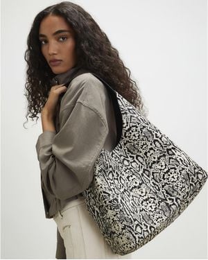 River Island Snake Pony Hair Leather Shoulder Bag - Natural