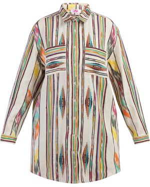 myMo Overhemd Blouse Jurk Inca-Patroon - Wit