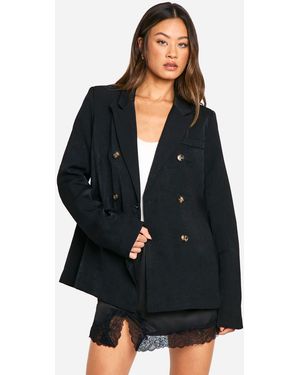 Boohoo Tall Double Breasted Blazer - Black