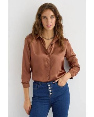 Hiccup Satin Classic Shirt - Blue