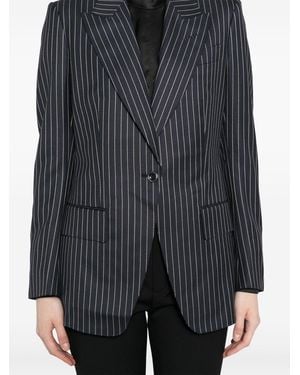 Tom Ford Wool Single-Breasted Blazer Jacket - Black