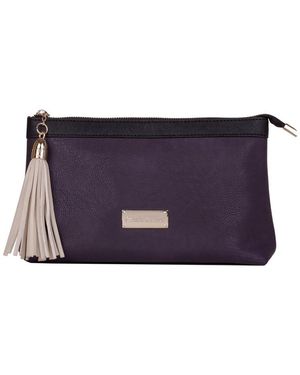 Claudia Canova Zip Top Tassle Detailed Washbag - Purple