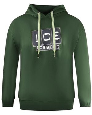 Ice Iceberg Bold Blocked Logo Hoodie Cotton - Green