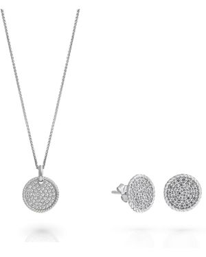 Orphelia 'Bella' 925 Sterling Set: Necklace + Earrings - White