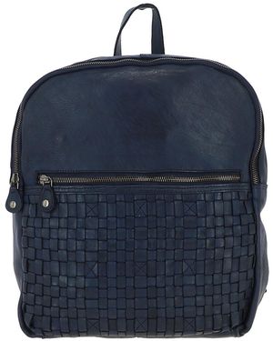 Ashwood Leather 'Senza Tempo' Woven Vintage Wash Backpack - Blue